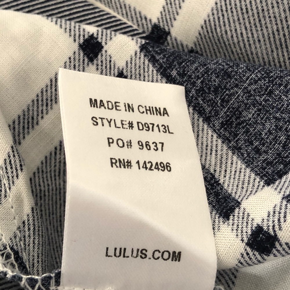 Lulu’s Weekend Game Navy Plaid Shirt Dress S - Picture 10 of 10